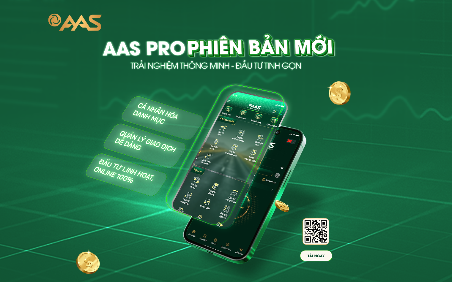 CẬP NHẬT TÍNH NĂNG MỚI TRÊN ỨNG DỤNG GIAO DỊCH CHỨNG KHOÁN AAS PRO